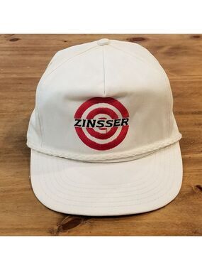 Vintage Zinsser Hat Strap Back White Rope 80s 90s Primer Paint